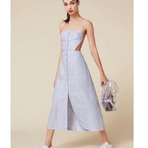 Reformation Manon Dress Open Back Sustainable Linen Summer Breeze